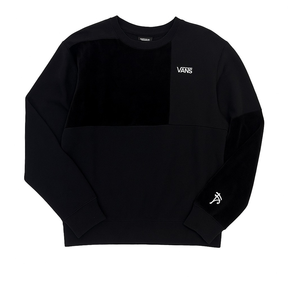 Vans Black Patchwork Fleece Crewneck Sweatshirt – XS - Picture 2 of 6
